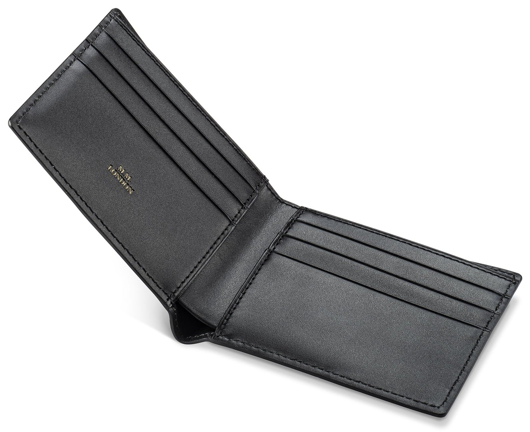 MM London Classic Crocodile Black Billfold Wallet